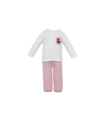 Petit Bebe Petit Bebe Christmas Tree Car Pocket Pant Set