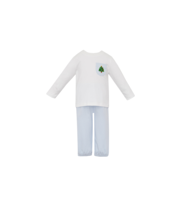 Petit Bebe Petit Bebe Christmas Tree Pocket Pant Set