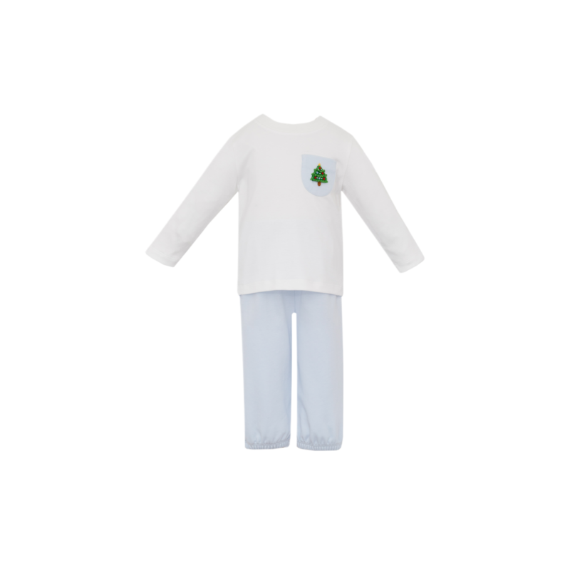 Petit Bebe Petit Bebe Christmas Tree Pocket Pant Set