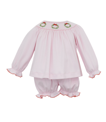 Petit Bebe Petit Bebe Christmas Wreath Bishop Bloomer Set