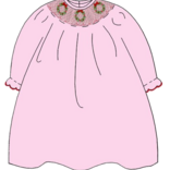 Petit Bebe Petit Bebe Christmas Wreath Bishop Dress