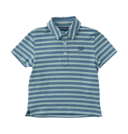 PRODOH Prodoh Too Cool for School Polo - Copen Blue Frosty Spruce Stripe