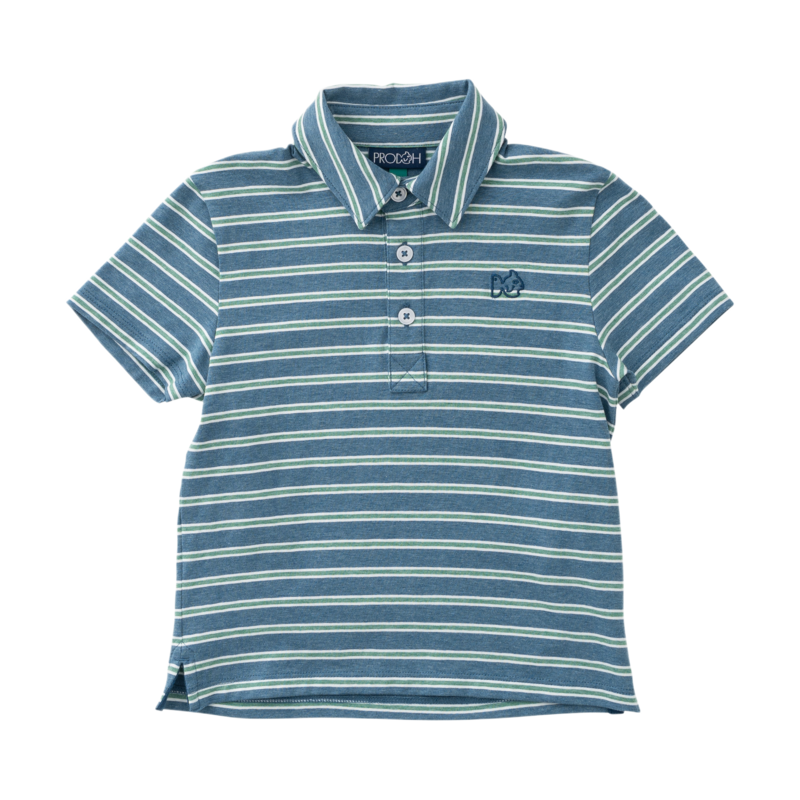 PRODOH Prodoh Too Cool for School Polo - Copen Blue Frosty Spruce Stripe
