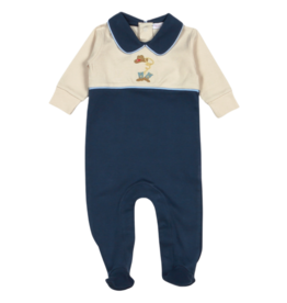 Baby Loren Boots and Buckles Embroidered Footie