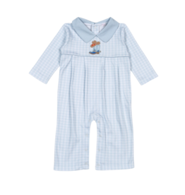 Baby Loren Rodeo Time Blue Applique Romper