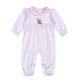 Baby Loren Rodeo Time Pink Applique Romper