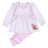 Baby Loren Rodeo Time Pink Applique Pant Set