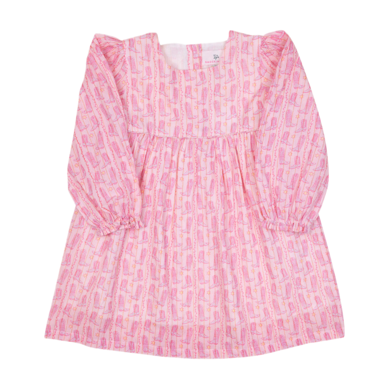 Smockingbird Smockingbird Cowgirl Boots With Gold Lurex Dress