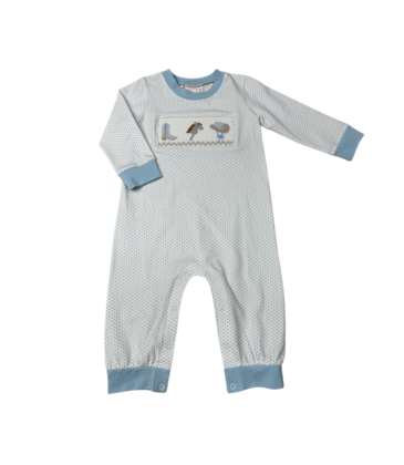 Whimsy Bay Whimsy Bay Little Cowboy Smocked Romper