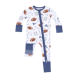 Angel Dear Angel Dear Zipper Romper - Touchdown Time Navy