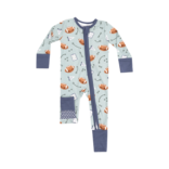 Angel Dear Angel Dear Zipper Romper - Touchdown Time Grey Mist