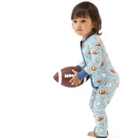 Angel Dear Angel Dear Zipper Romper - Touchdown Time Grey Mist