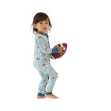 Angel Dear Angel Dear Zipper Romper - Touchdown Time Grey Mist