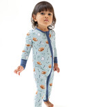 Angel Dear Angel Dear Zipper Romper - Touchdown Time Grey Mist