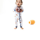 Angel Dear Angel Dear Zipper Romper - Touchdown Time Navy