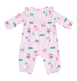 Angel Dear Angel Dear Ruffle Sleeve Romper - Golf Pros Pink