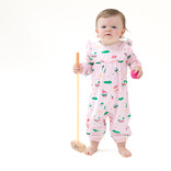 Angel Dear Angel Dear Ruffle Sleeve Romper - Golf Pros Pink