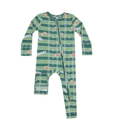 Angel Dear Angel Dear Zipper Romper - Football Field/Glow in the Dark