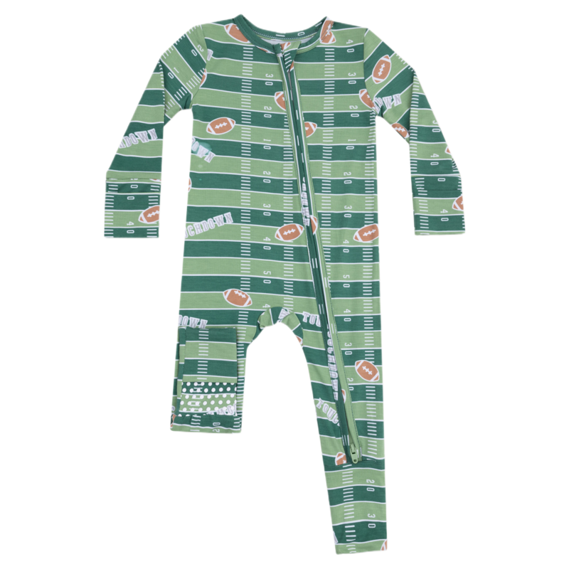 Angel Dear Angel Dear Zipper Romper - Football Field/Glow in the Dark