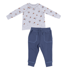 Angel Dear Angel Dear French Terry Sweatshirt & Jogger Set - Football Field Goal