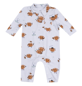 Angel Dear Angel Dear Polo Romper - Footballs Playing Football