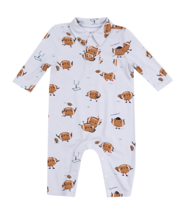 Angel Dear Angel Dear Polo Romper - Footballs Playing Football