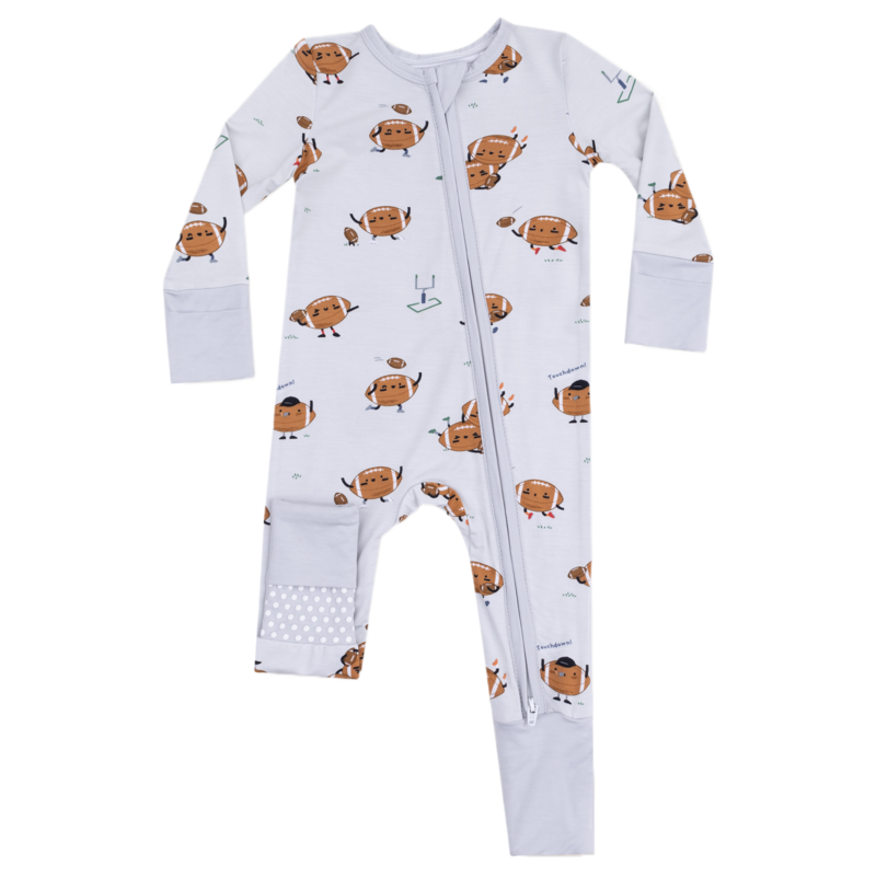 Angel Dear Angel Dear Zipper Romper - Footballs Playing Football