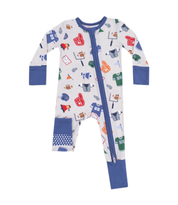 Angel Dear Angel Dear Zipper Romper - Game Day