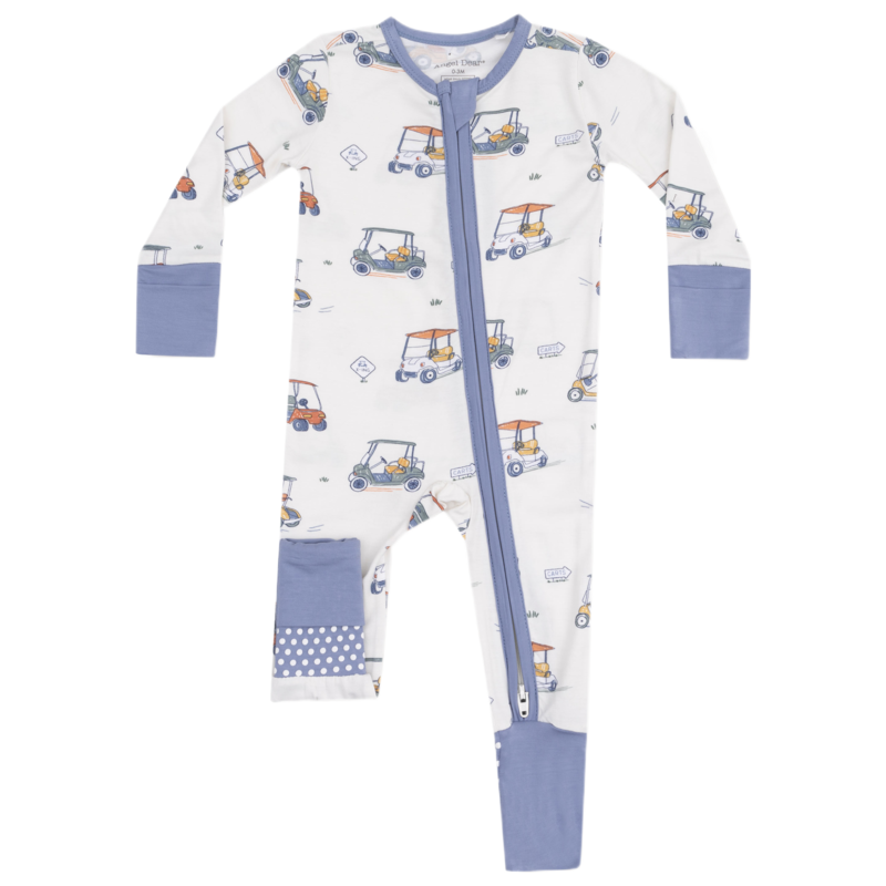 Angel Dear Angel Dear Zipper Romper - Zooming Golf Carts