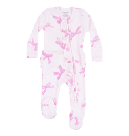 Angel Dear Angel Dear Ruffle Zipper Footie - Pretty Bows