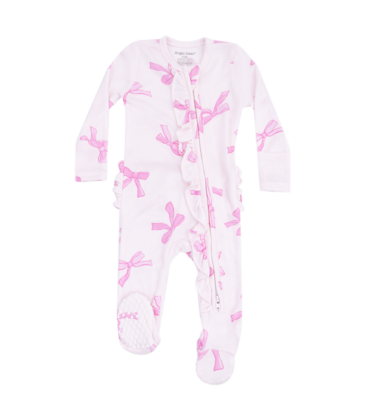 Angel Dear Angel Dear Ruffle Zipper Footie - Pretty Bows