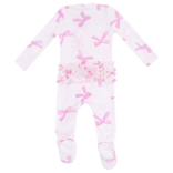 Angel Dear Angel Dear Ruffle Zipper Footie - Pretty Bows