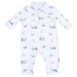 Angel Dear Angel Dear Polo Romper - Baby Golf Carts Blue