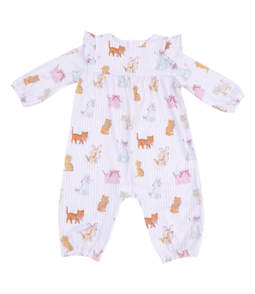 Angel Dear Angel Dear Ruffle Sleeve Romper - Fancy Pets