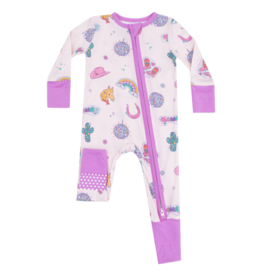 Angel Dear Angel Dear Zipper Romper - Disco Cowgirl