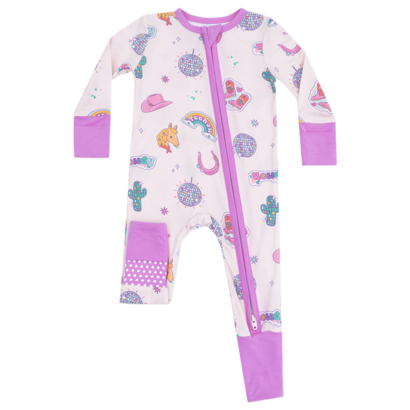 Angel Dear Angel Dear Zipper Romper - Disco Cowgirl