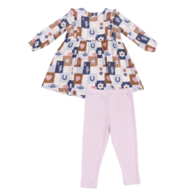Angel Dear Angel Dear Ruffle Dress & Legging Set - Patchwork Cowgirl