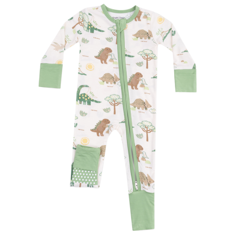 Angel Dear Angel Dear Zipper Romper - Baby Love Dinos