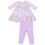Angel Dear Angel Dear Smocked Tiered Dress & Legging Set - Sweet Dream Florals