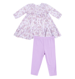 Angel Dear Angel Dear Smocked Tiered Dress & Legging Set - Sweet Dream Florals