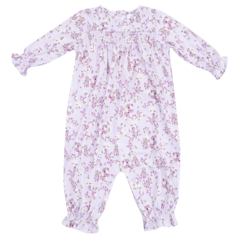 Angel Dear Angel Dear Smocked Romper - Sweet Dream Florals