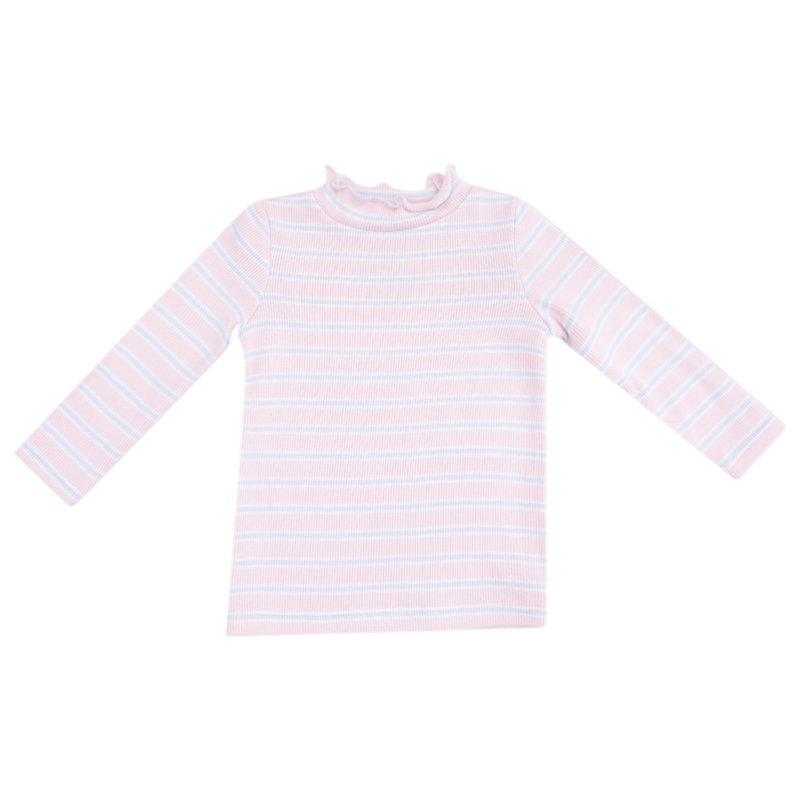 Angel Dear Angel Dear Mock Turtle Neck - Pink Multi Stripe