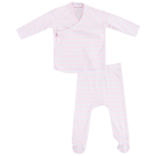 Angel Dear Angel Dear Kimono Footed Set - Pink Multi Stripe