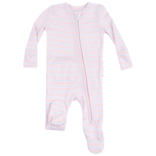 Angel Dear Angel Dear Ruffle Zipper Footie - Pink Multi Stripe
