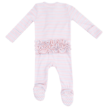 Angel Dear Angel Dear Ruffle Zipper Footie - Pink Multi Stripe
