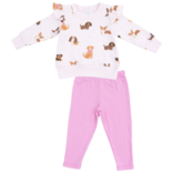 Angel Dear Angel Dear French Terry Ruffle Sweatshirt & Legging Set - Best Friend Dogs