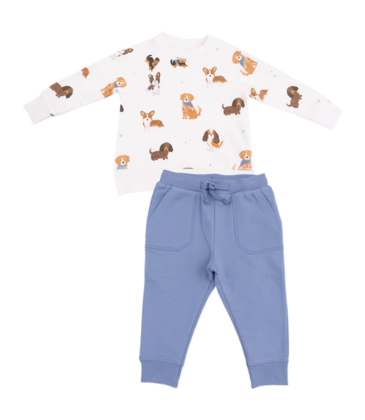 Angel Dear Angel Dear French Terry Sweatshirt & Jogger Set - Best Friend Dogs