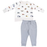 Angel Dear Angel Dear French Terry Sweatshirt & Jogger Set - Construction Vehicles