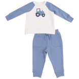 Angel Dear Angel Dear French Terry Sweatshirt & Jogger Set - Mini Tractors