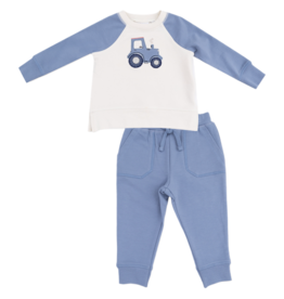 Angel Dear Angel Dear French Terry Sweatshirt & Jogger Set - Mini Tractors